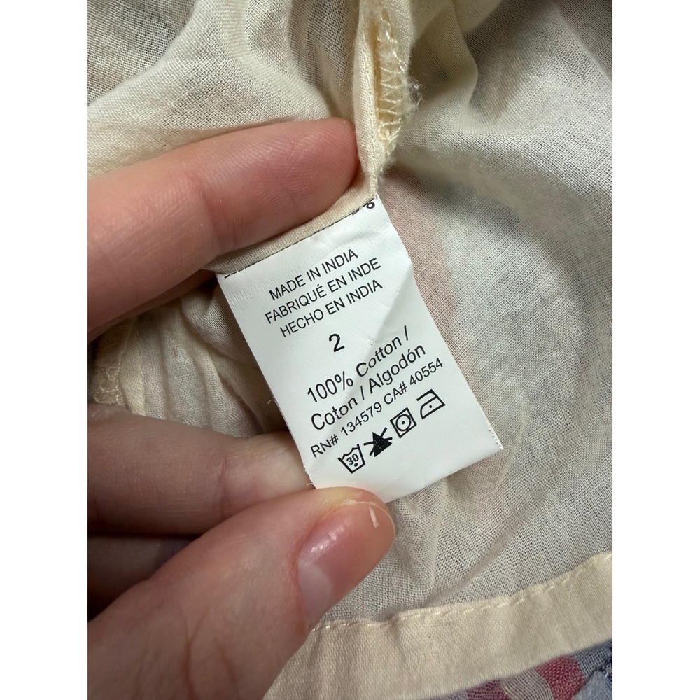 Anthropologie Sundry Luna Tiered Midi Dress Striped Pastel Beach Resortwear 2 - Picture 5 of 10
